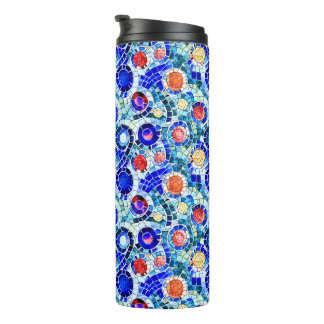 Gaudi Inspired Multicolor Mosaic Pattern Thermal T Tumbler