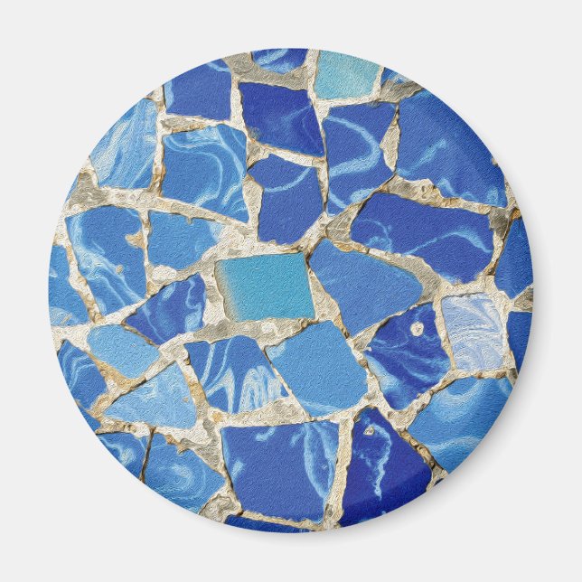 Gaudi Mosaics With an Oil Touch Magnet (Front)