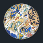 Gaudi Yellow Tiles magnet<br><div class="desc">Antoni Gaudí i Cornet; 25 June 1852 – 10 June 1926) was a Spanish Catalan architect from Reus and the best known practitioner of Catalan Modernism. Gaudí's works reflect an individualized and distinctive style. Most are located in Barcelona, including his magnum opus, the Sagrada Família. Gaudí's work was influenced by...</div>