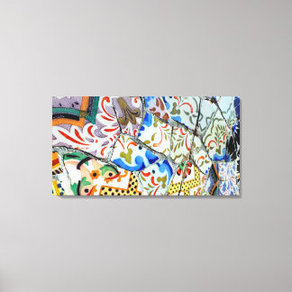 Gaudi's Park Guell Mosaic Tiles Canvas Print