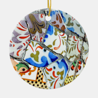 Gaudi's Park Guell Mosaic Tiles Ceramic Ornament