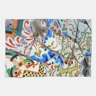 Gaudi's Park Guell Mosaic Tiles Kitchen Towel