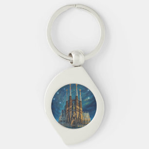 Gaudi's Starry Dream   Barcelona Sagrada Familia Keychain