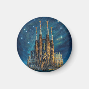 Gaudi's Starry Dream   Barcelona Sagrada Familia Magnet