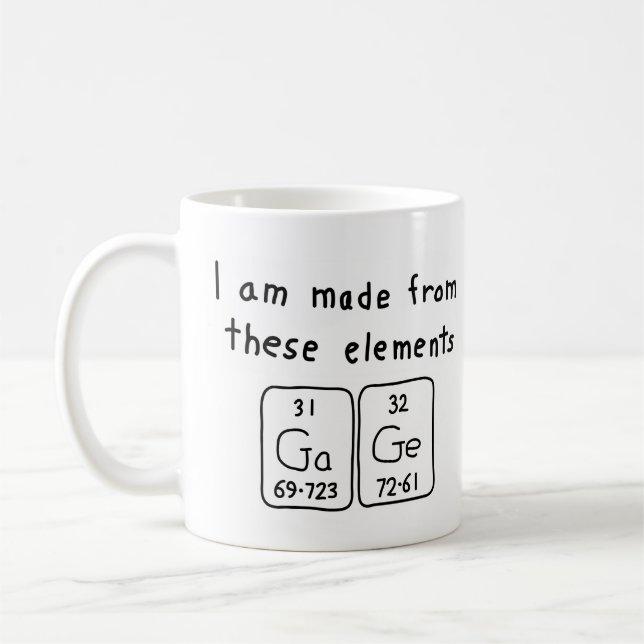 Gauge periodic table name mug (Left)