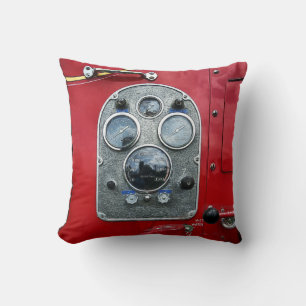 Gauges on Vintage Fire Truck Throw Pillow