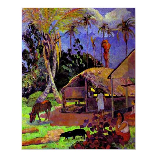 Gauguin - Black Pigs Poster (Front)