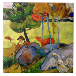 Gauguin - Breton Boy in a Landscape Tile