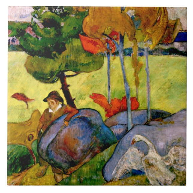 Gauguin - Breton Boy in a Landscape Tile (Front)