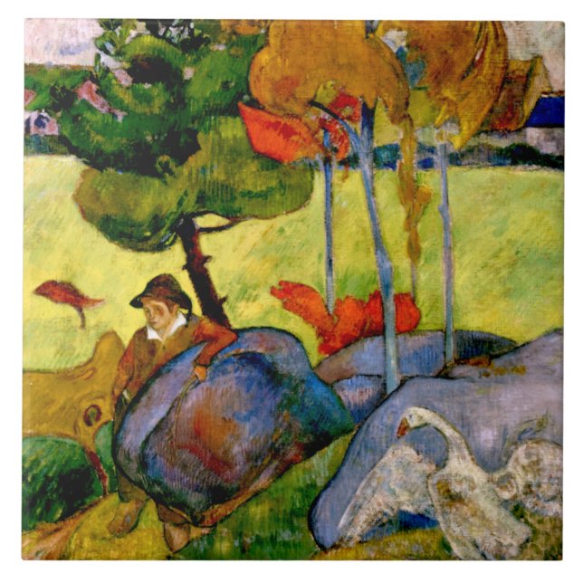 Gauguin - Breton Boy in a Landscape Tile (Front)