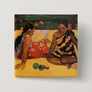 Gauguin French Polynesia Tahiti Women Painting 2 Inch Square Button