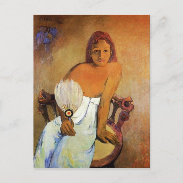 Gauguin Girl With A Fan Postcard (Front)