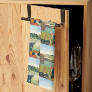 Gauguin Haystacks in Brittany Vintage Art Poster Kitchen Towel