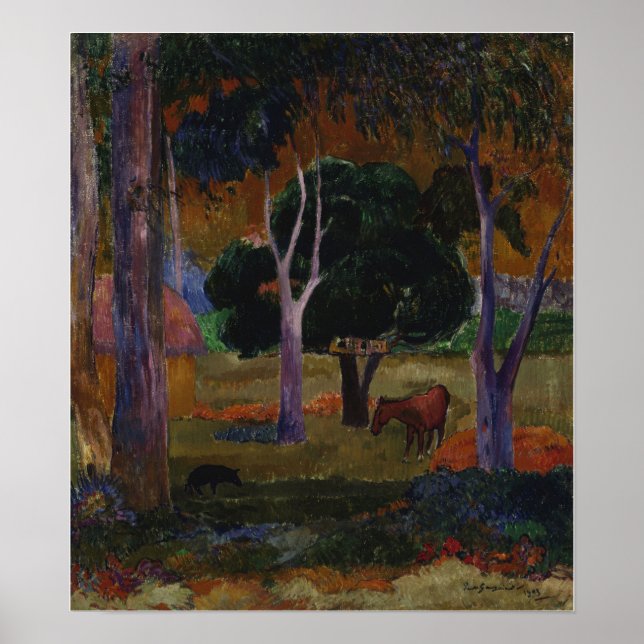 Gauguin - Hiva Oa (A Pig And A Horse) 1903 Poster (Front)