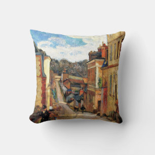 Gauguin painting, Rue Jouvenet in Rouen, Throw Pillow