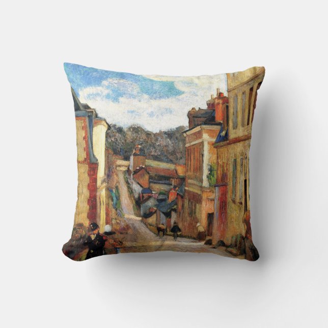 Gauguin painting, Rue Jouvenet in Rouen, Throw Pillow (Front)