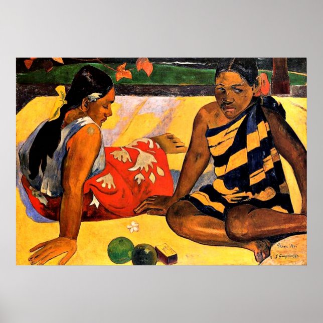 Gauguin - Quoi de neuf ? Tableau de Paul Gauguin (Devant)