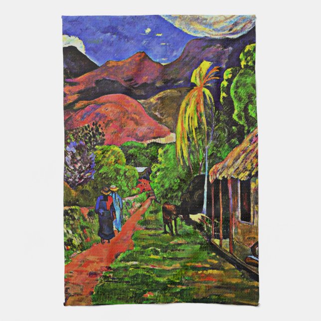Gauguin - Road in Tahiti, 1891 Kitchen Towel (Vertical)