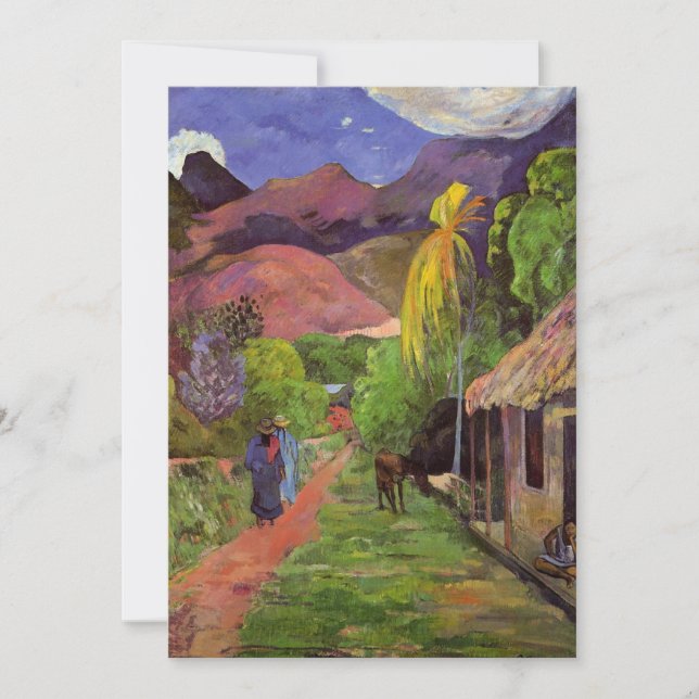 Gauguin - Road in Tahiti Holiday Card (Front)