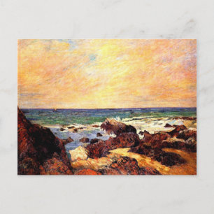 Gauguin - Rocks and Sea, 1886, painting Postcard
