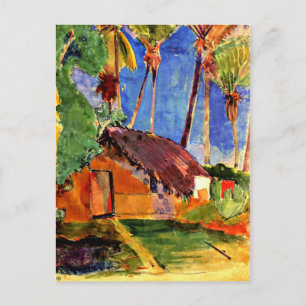 Gauguin - Thatched Hut under Palms Postcard