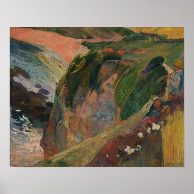 Gauguin - The Flageolet Player On The Cliff 1889 Poster (Front)