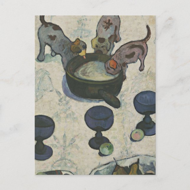 Gauguin Vintage Still Life With Three Puppies Postcard (Front)