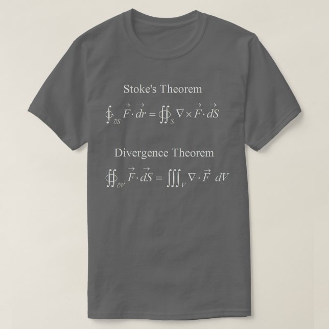 Gauss n Stokes Theorems T-Shirt (Design Front)
