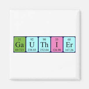 Gauthier periodic table name magnet