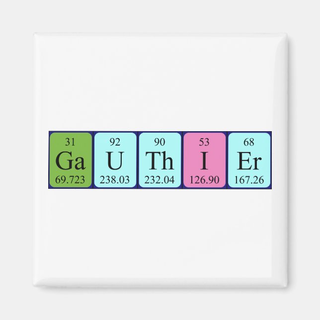 Gauthier periodic table name magnet (Front)