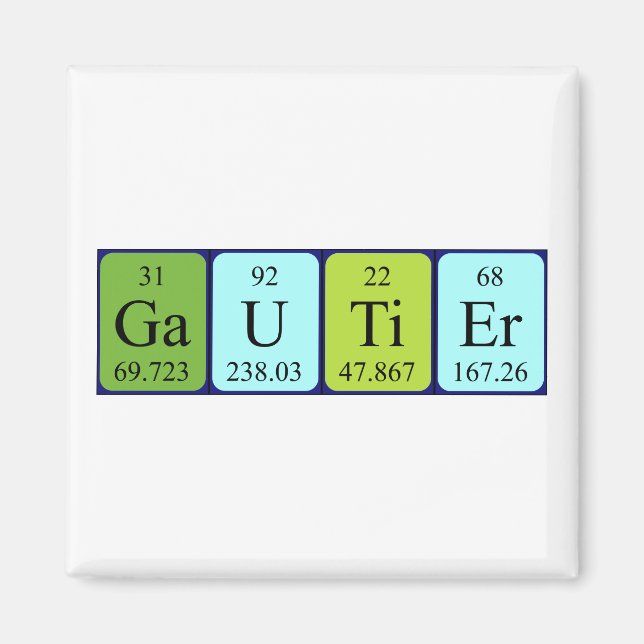 Gautier periodic table name magnet (Front)