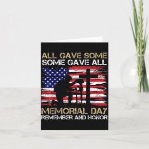 Gave Some Some Gave Memorial Day Veteran Card