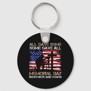 Gave Some Some Gave Memorial Day Veteran Keychain