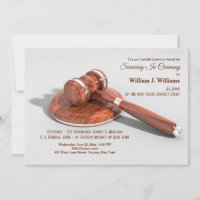 Gavel and Sound Block Swearing-In Invitation