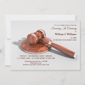 Gavel and Sound Block Swearing-In Invitation