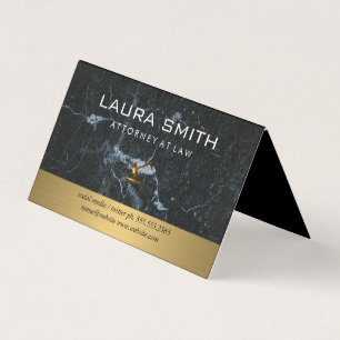 Gavel Icon   Attorney   Gold Metallic   Marble Business Card
