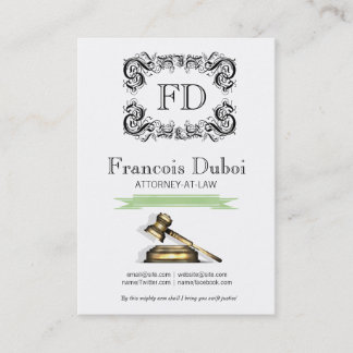 Gavel Lawyer Attorney Law Firm Business Card
