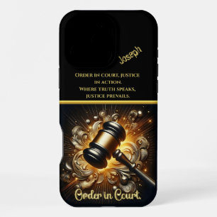 Gavel of Justice Poised for Order in the Court iPhone 16 Pro Max Case
