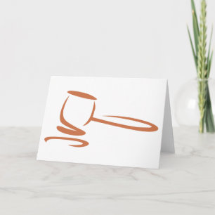 Gavel Representing a Judge in Swish Drawing Style Card