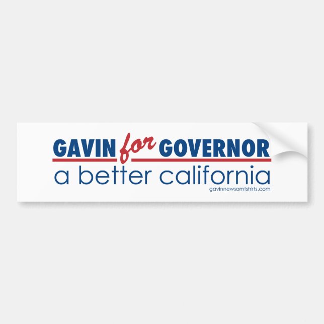 Gavin for Governor Bumper Sticker (Front)