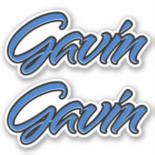 Gavin Name Blue Autocollant Sticker Stickerset