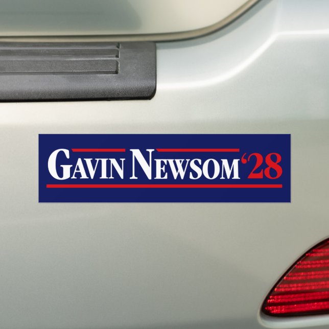 Gavin Newsom 2028 Bumper Sticker (On Car)