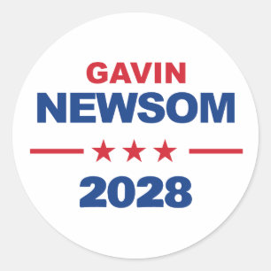 Gavin Newsom 2028 Classic Round Sticker