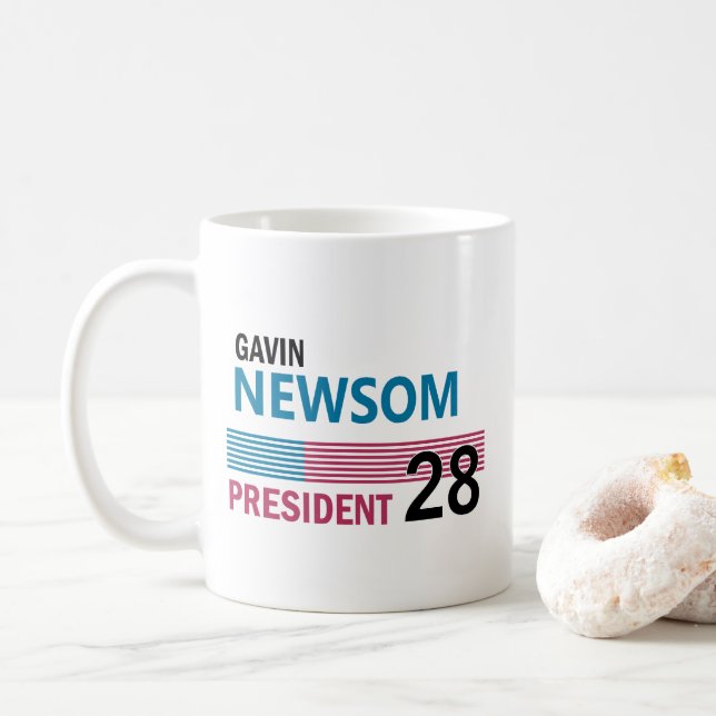 Gavin Newsom 2028 Coffee Mug (With Donut)