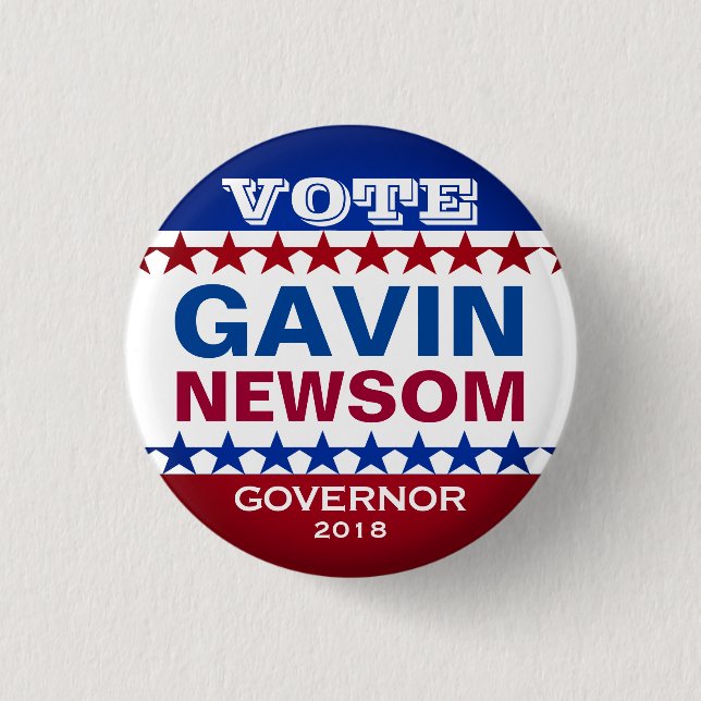Gavin Newsom Campaign Button (Front)