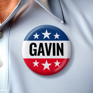 Gavin Newsom Campaign - Vintage Ike Design 2 Inch Round Button