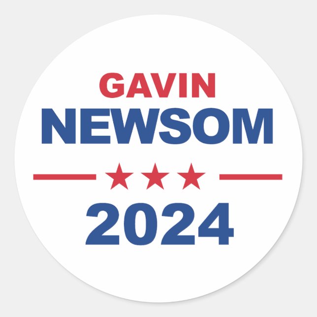 Gavin Newsom Classic Round Sticker (Front)