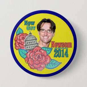 Gavin Newsom for California Governor in 2014 3 Inch Round Button