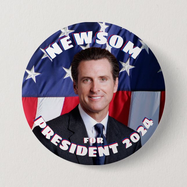 Gavin Newsom for President  3 Inch Round Button (Front)
