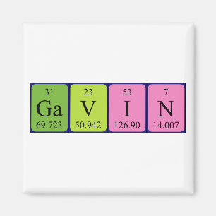 Gavin periodic table name magnet